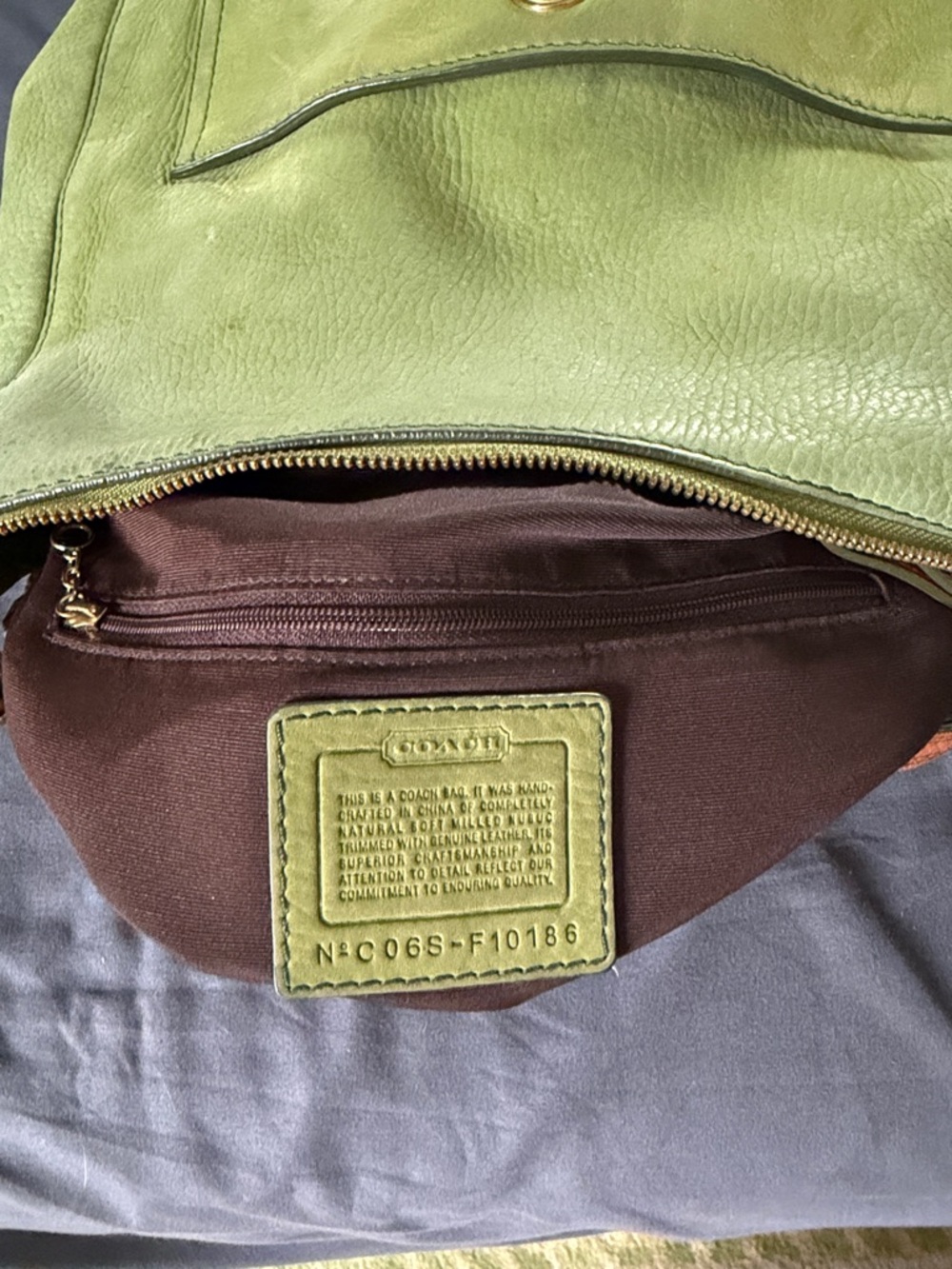 Coach Y2K Vintage Lime Green Nubuck Hobo Shoulder Bag - Picture 6 of 8